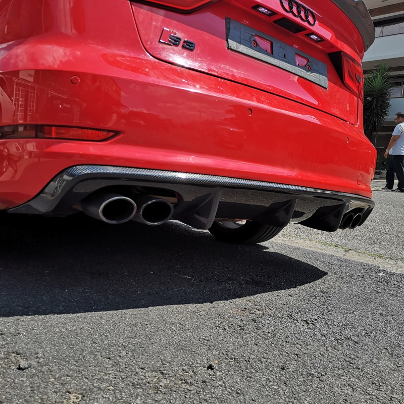 A3 13 16 S LINE SEDAN CARBON FIBER REAR DIFFUSER a3-13-16-s-line-sedan-carbon-fiber-rear-diffuser