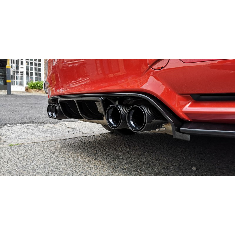 BMW F80 M3 / F82 M4 V-Style Gloss Black 3pcs Rear Diffuser - Coated