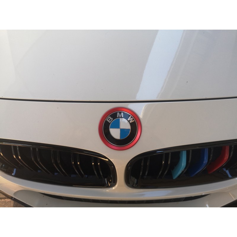 BMW F30 Front / Rear Badge Logo Aluminium Ring (red) - Coated