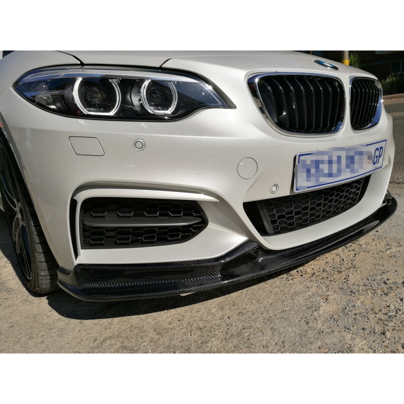 BMW F22 3D Style Carbon Fiber Front Lip - Coated
